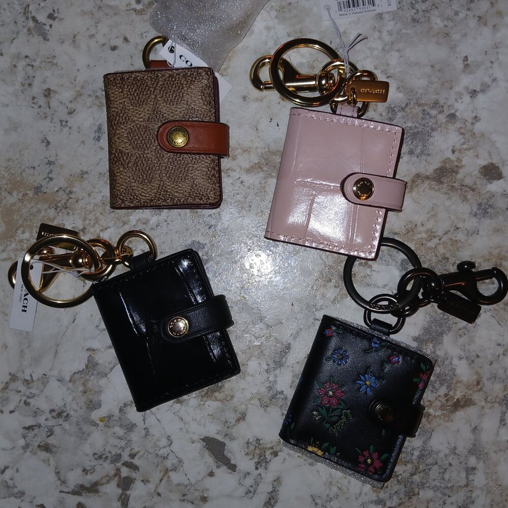 COACH Set of 4 Photo Book Bag Charms/Key Chains - New with tags